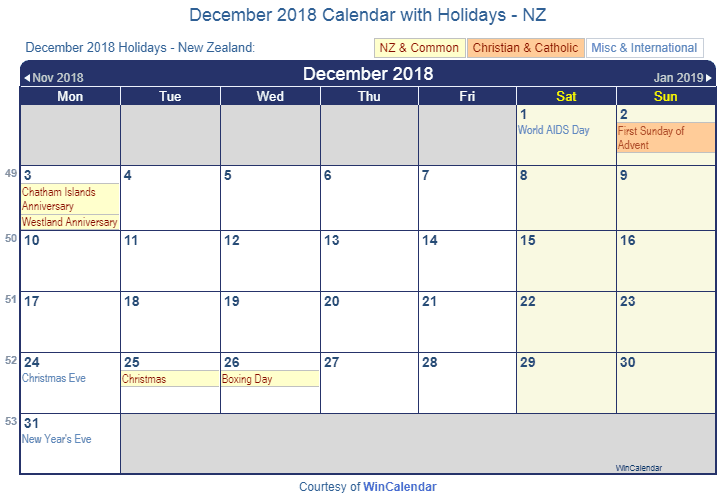 print-friendly-december-2018-new-zealand-calendar-for-printing