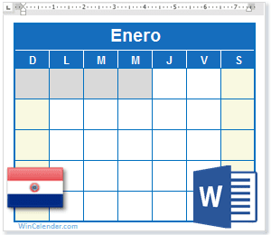 Calendario Word Paraguay
