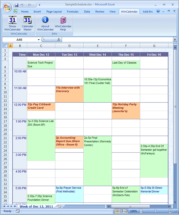  - Excel-Schedule