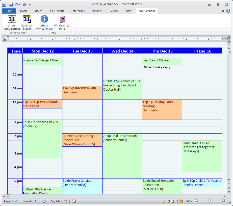 block schedule creator