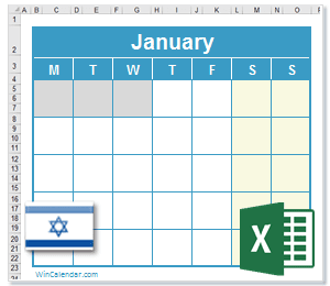 Calendar Excel Israel