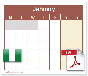 Calendar PDF Nigeria