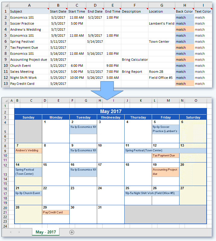 How To Make A Calendar Schedule In Excel