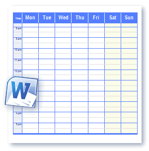 Printable Schedule Templates in Word and Open Office Format