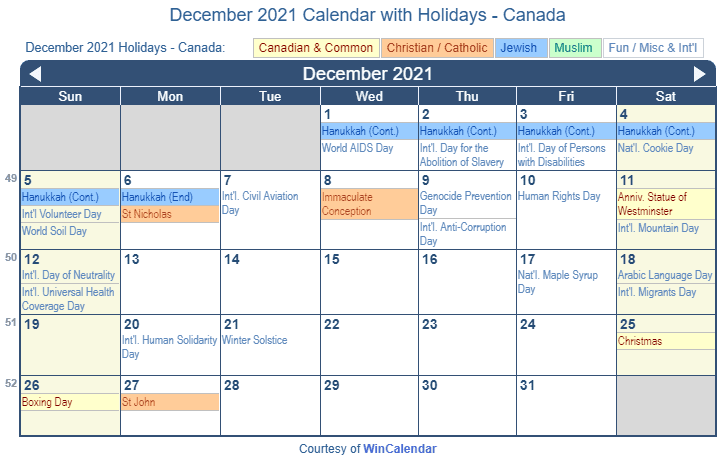 Featured image of post December 2021 Calendar Canada / Only the logo and the calendar will be visible when you print this page.