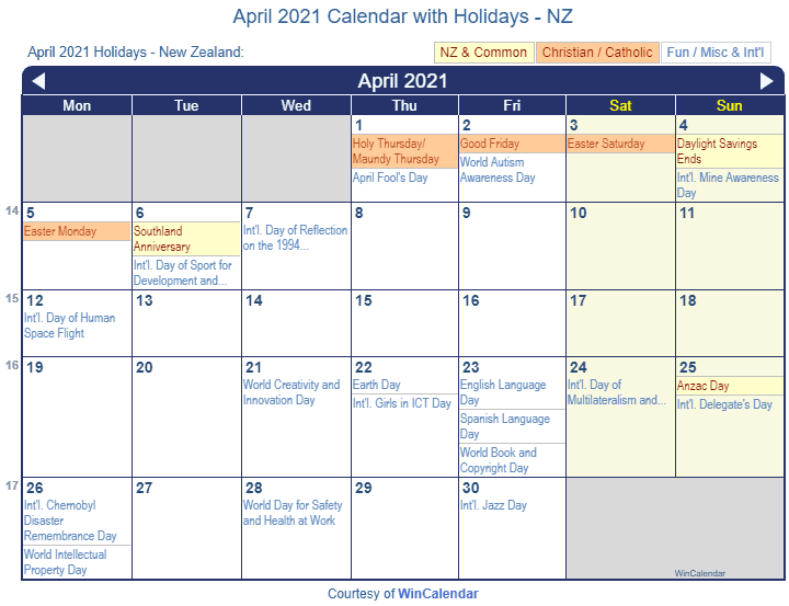 April 2021 Calendar Wincalendar Printable March