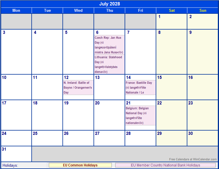 30 июль 2023 года. July 2023. Календарь 2023 with Holidays. Calendar July 2023. July 2023 Printable Calendar.