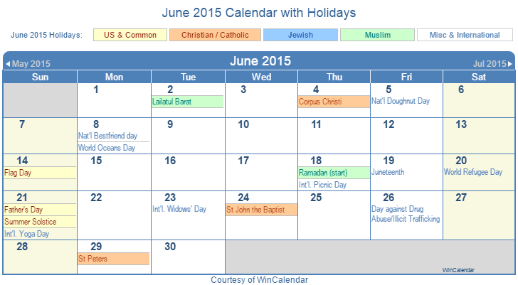 Print Friendly June 15 Us Calendar For Printing