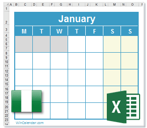 calendar 2021 nigeria 2021 Excel Calendar With Ng Holidays calendar 2021 nigeria