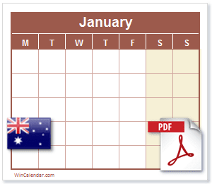 Calendar PDF Australia