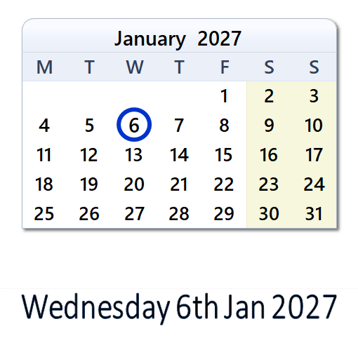 6 Jan 2027: EU Holidays, Events, Sports & Countdown - EU