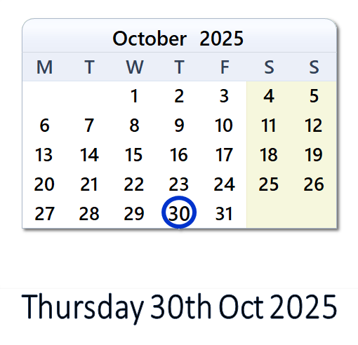 30 October 2025: History, News, Top X Posts & Day Info - EU