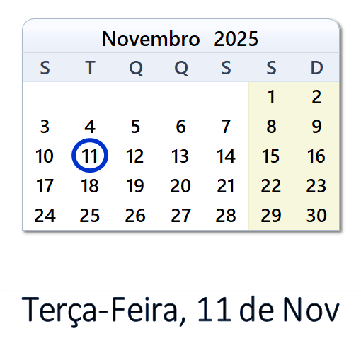 11 de Novembro, 2025 Calendário com notícias e tweets do dia - PRT