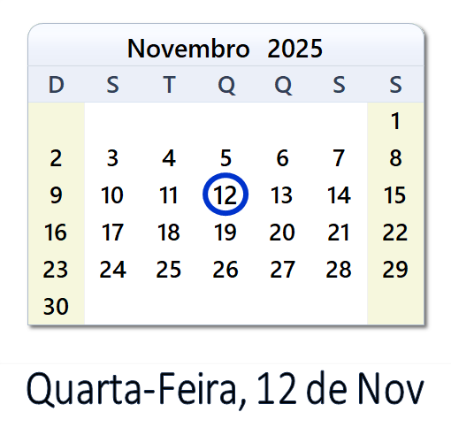 12 de Novembro, 2025 Calendário com notícias e tweets do dia - BRA