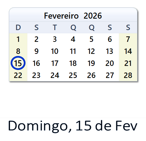 15 de Fevereiro, 2026 Calendário com notícias e tweets do dia - BRA