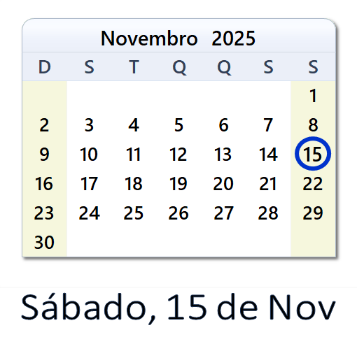 15 de Novembro, 2025 Calendário com notícias e tweets do dia - BRA