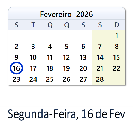 16 de Fevereiro, 2026 Calendário com notícias e tweets do dia - PRT