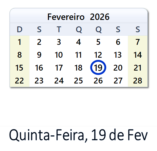 19 de Fevereiro, 2026 Calendário com notícias e tweets do dia - BRA