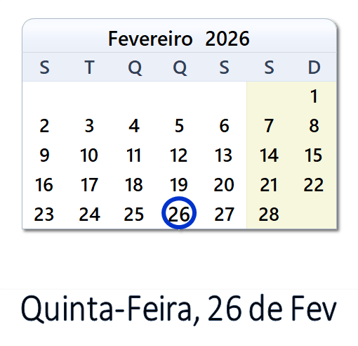 26 de Fevereiro, 2026 Calendário com notícias e tweets do dia - PRT