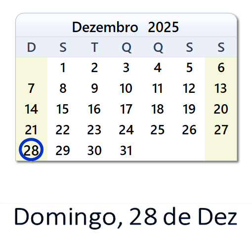 28 de Dezembro, 2025 Calendário com notícias e tweets do dia - BRA