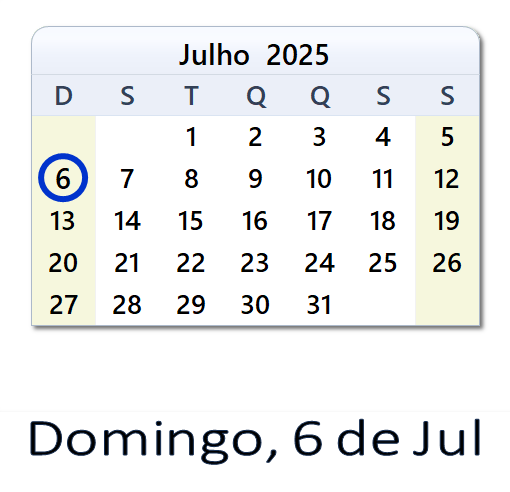 6 de Julho, 2025 Calendário com notícias e tweets do dia - BRA