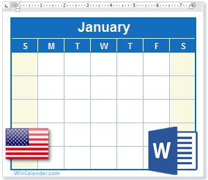 Calendar Word United States